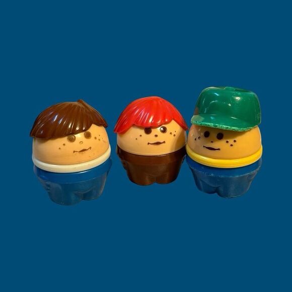 Vintage 80s Little Tikes Toddle Tots Man Green Hat Red Hair Figure BIN AL - Picture 1 of 5